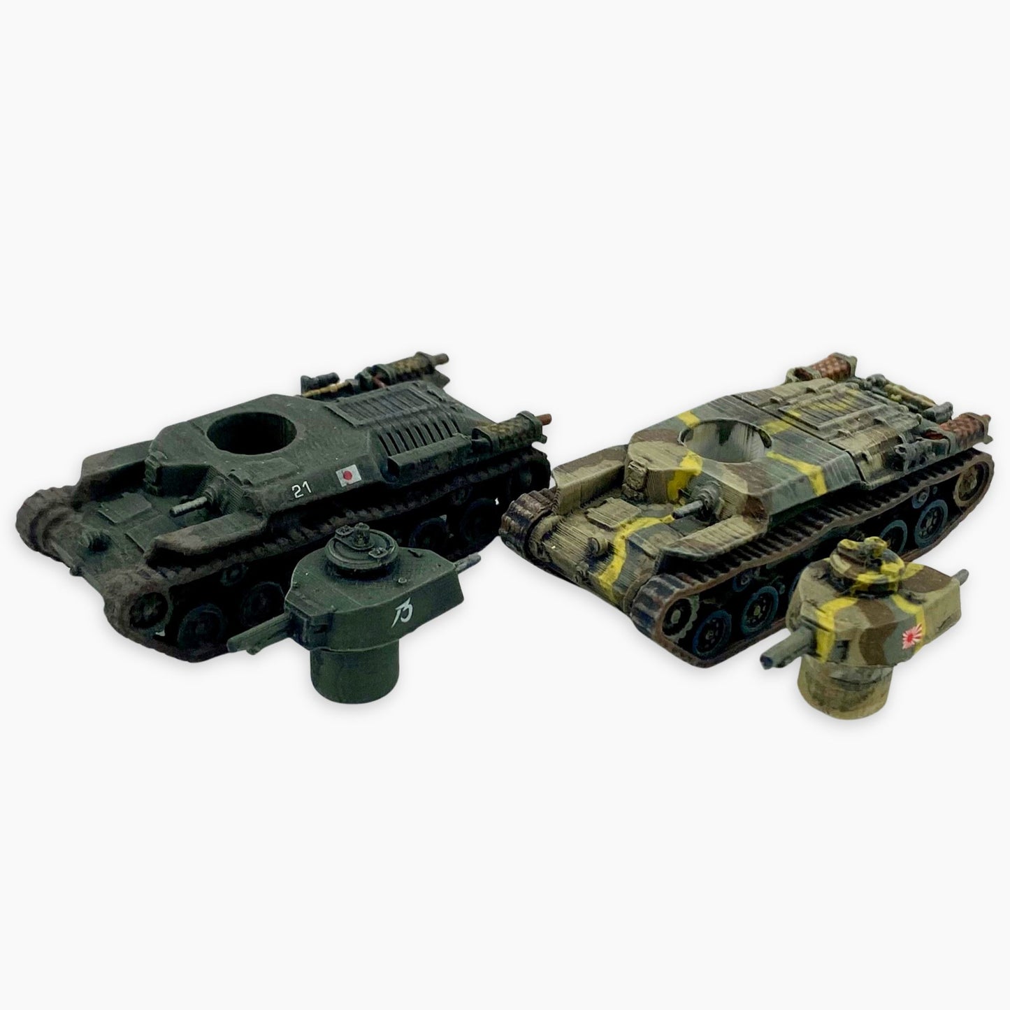 Painted ShinHoTo Chi-Ha 1:100 "15mm" scale - Set of 2