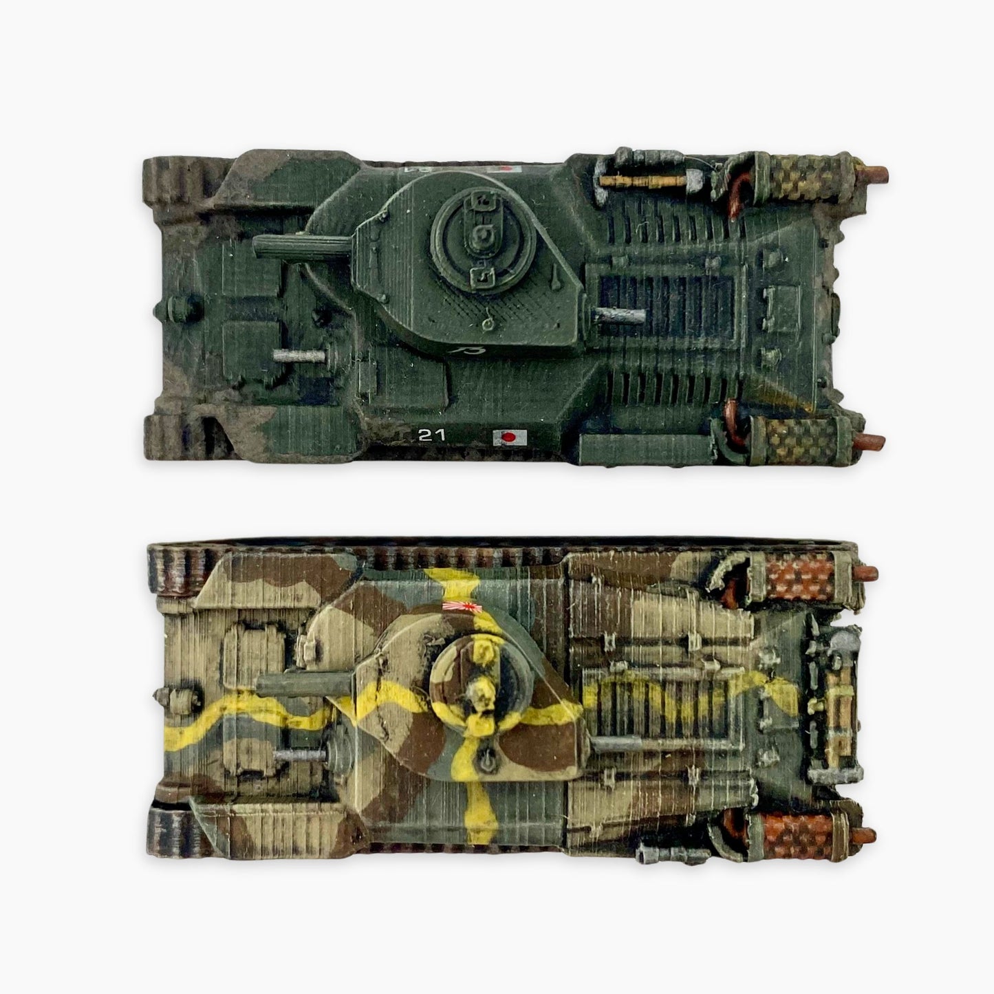 Painted ShinHoTo Chi-Ha 1:100 "15mm" scale - Set of 2