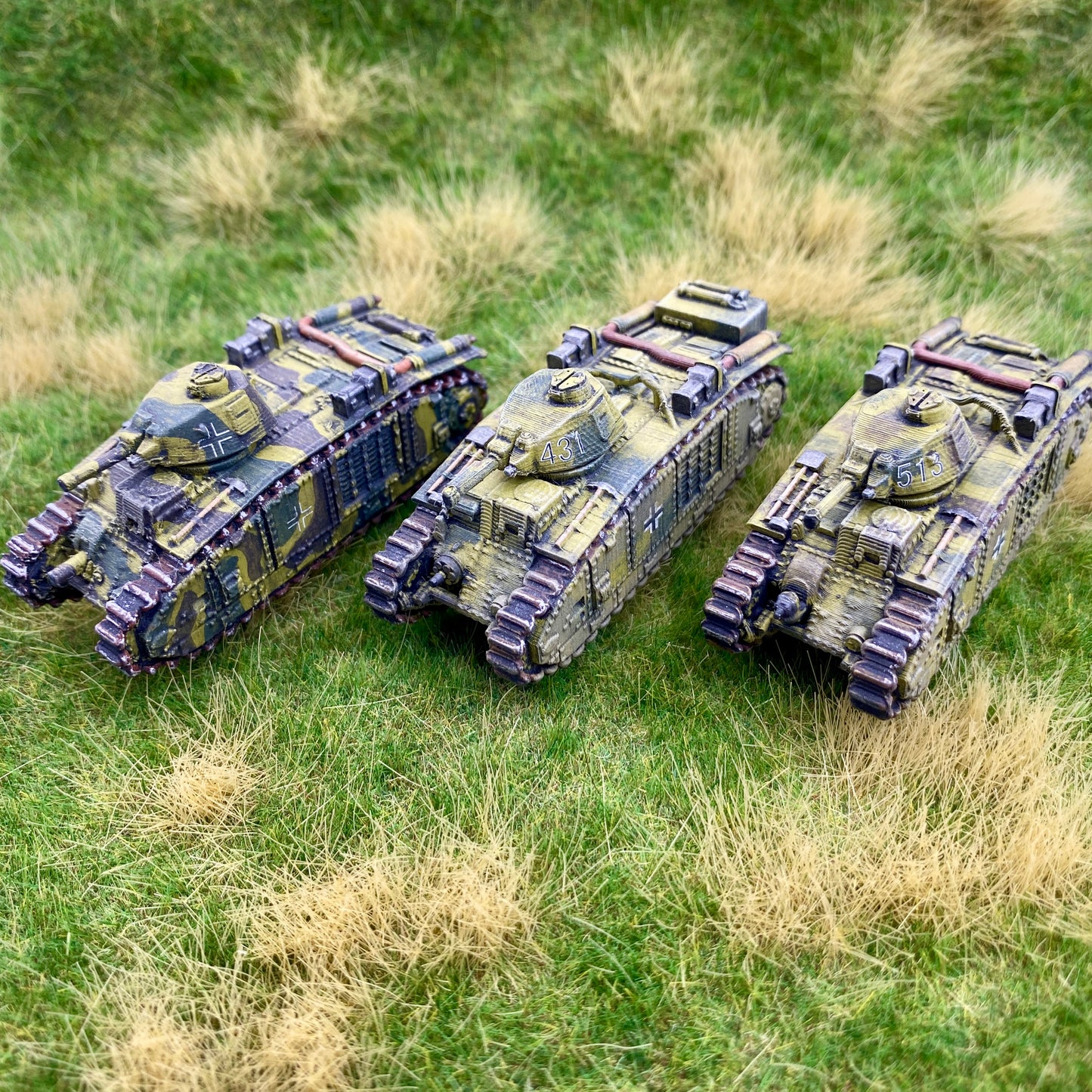 15mm Painted Panzerkampfwagen B-2 Pack of 3