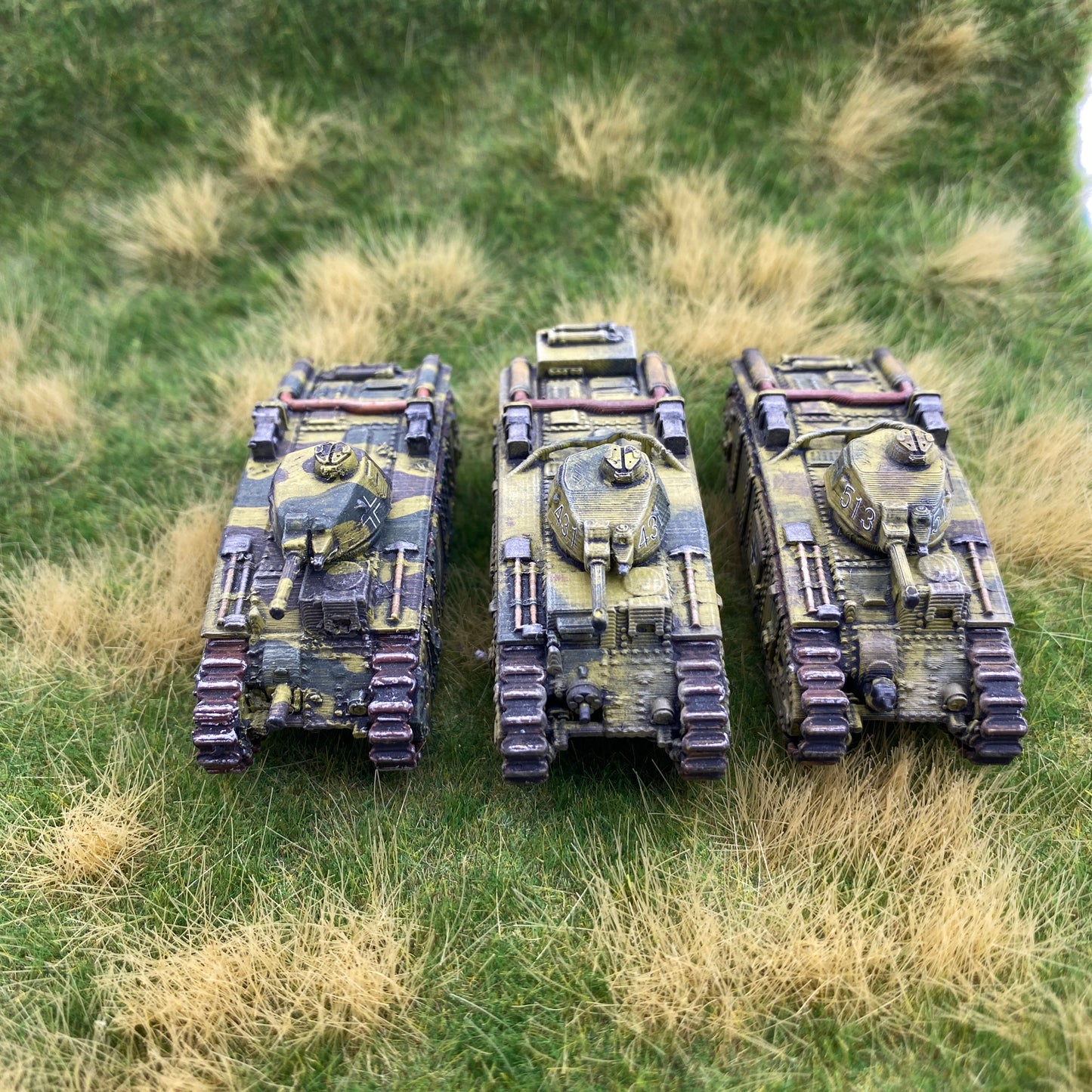 15mm Painted Panzerkampfwagen B-2 Pack of 3