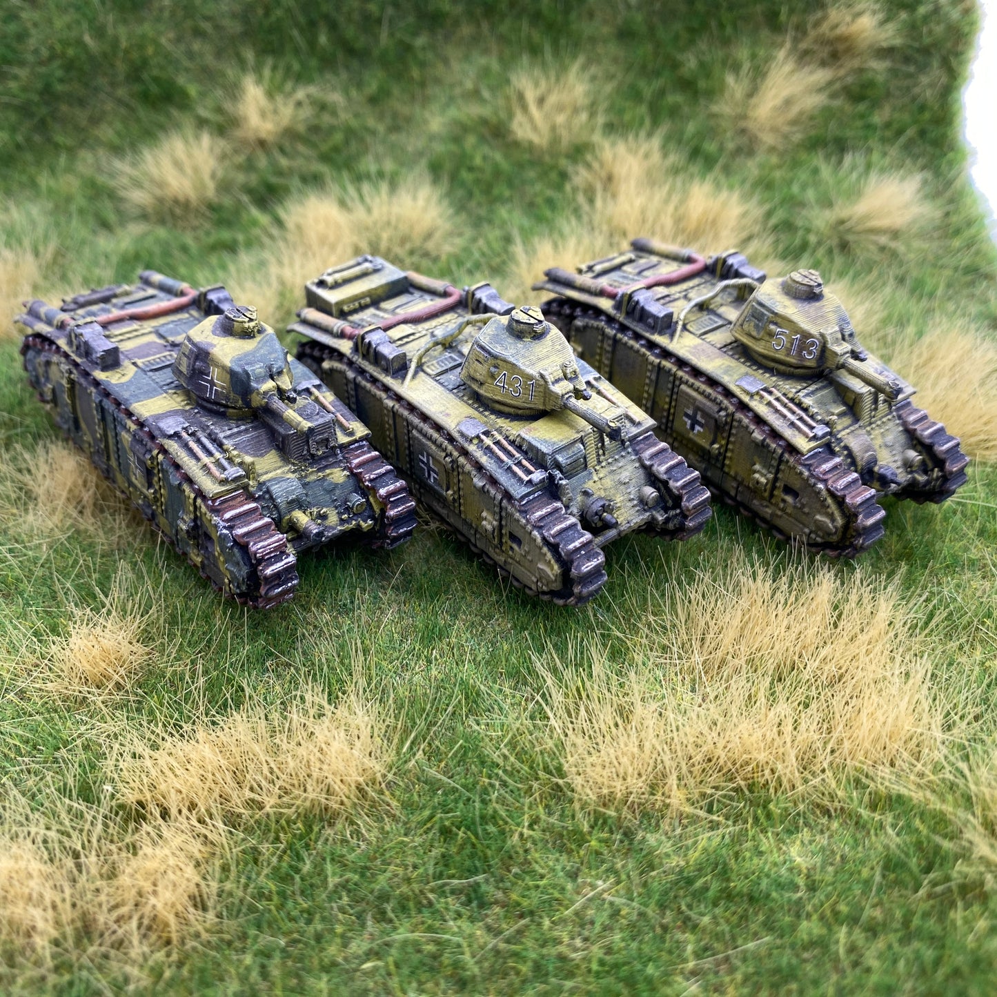 15mm Painted Panzerkampfwagen B-2 Pack of 3