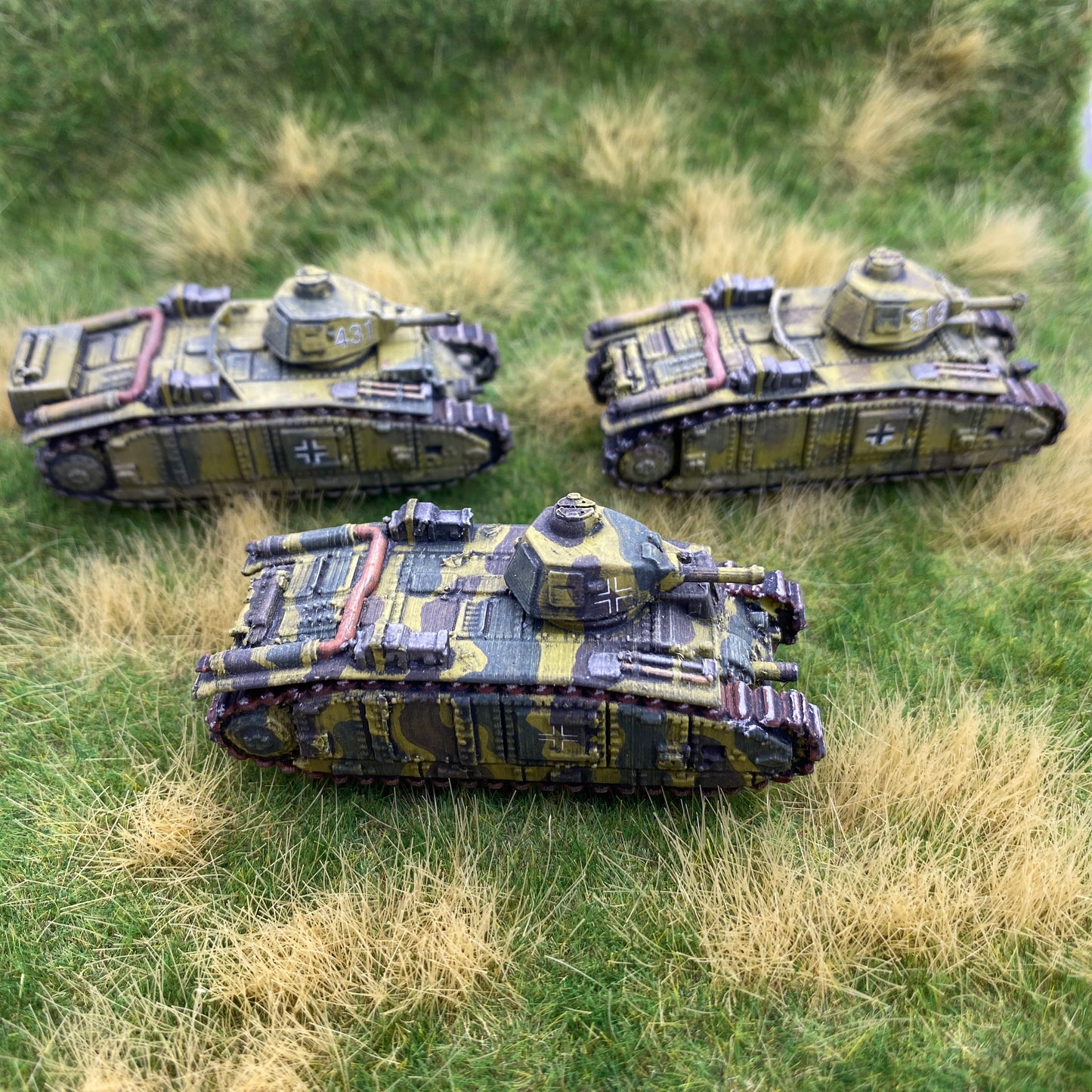 15mm Painted Panzerkampfwagen B-2 Pack of 3