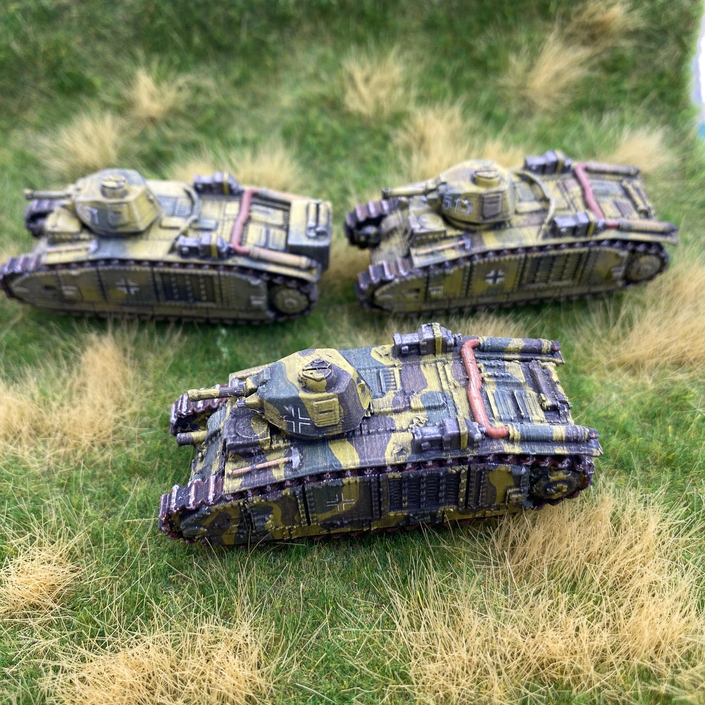 15mm Painted Panzerkampfwagen B-2 Pack of 3