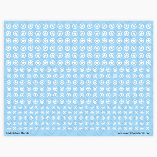 Allied Stars (solid circles) Waterslide Decals