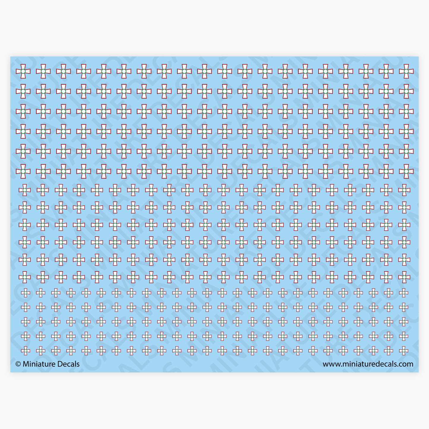 Hungarian Maltese Cross (narrow) Waterslide Decals