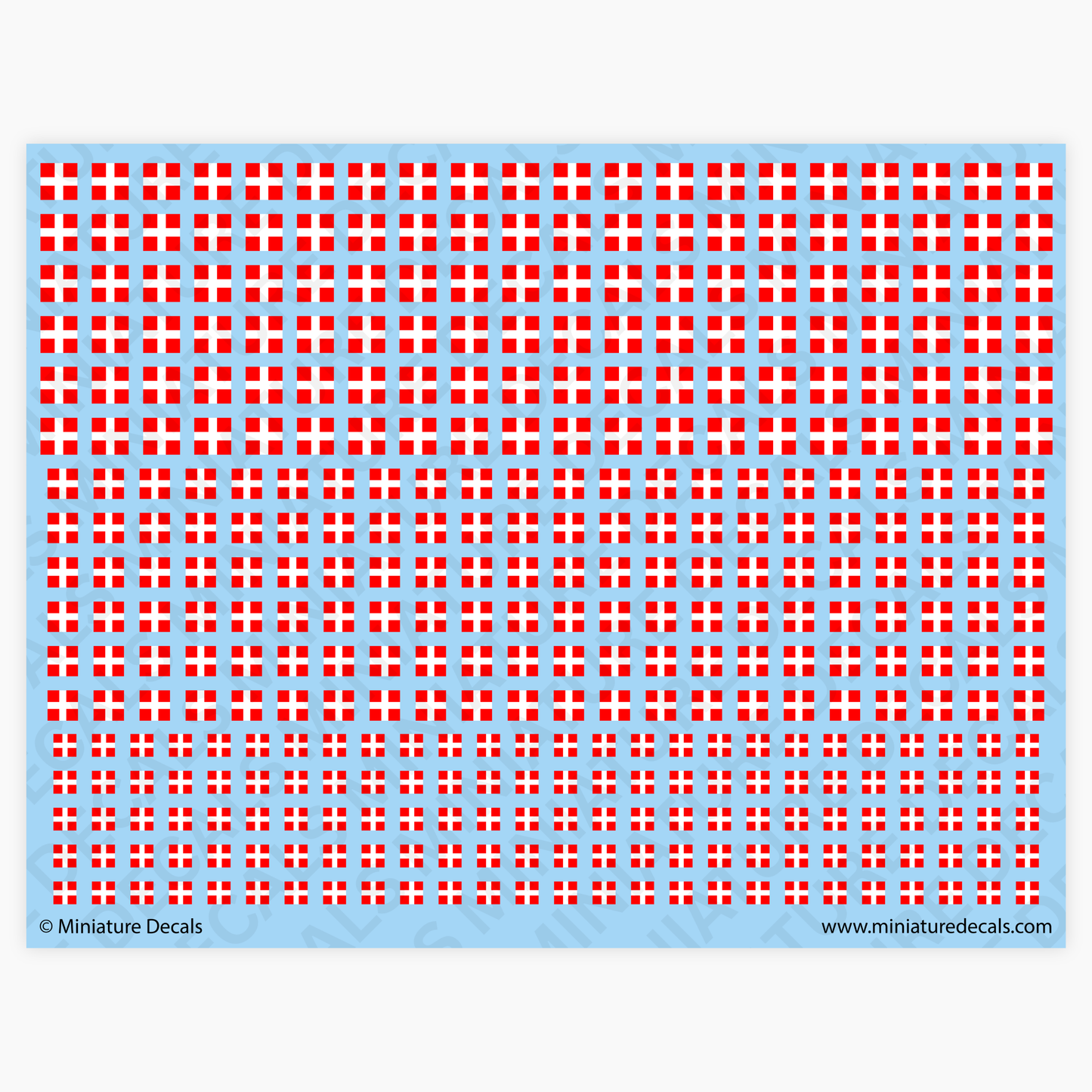 Italian Savoy Cross (red field) Waterslide Decals
