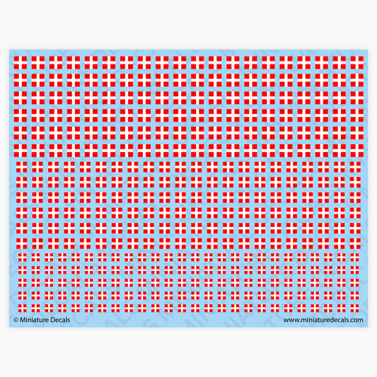 Italian Savoy Cross (red field) Waterslide Decals