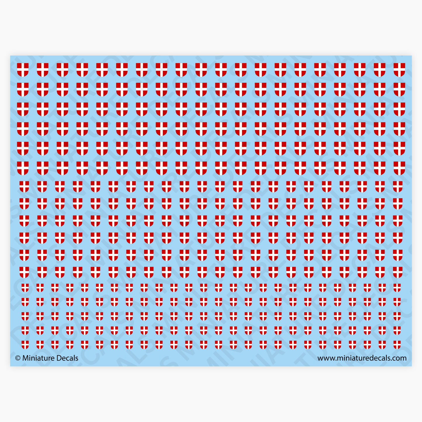 Italian Savoy Cross (shield) Waterslide Decals