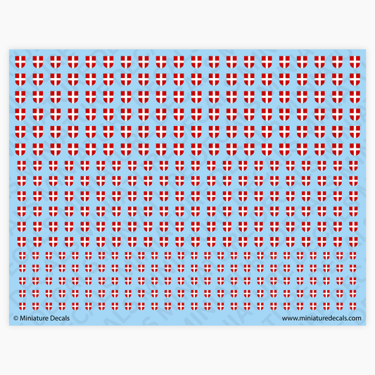 Italian Savoy Cross (shield) Waterslide Decals