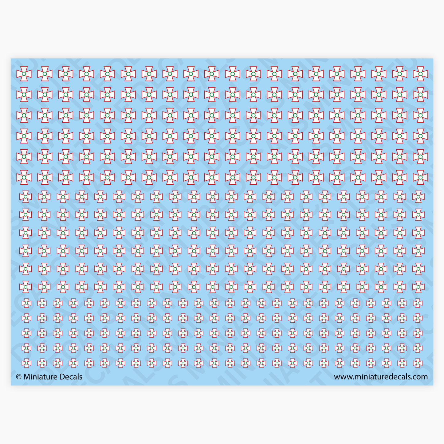 Hungarian Maltese Cross Waterslide Decals