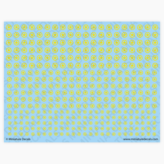 Allied Stars (yellow stencil circles) Waterslide Decals