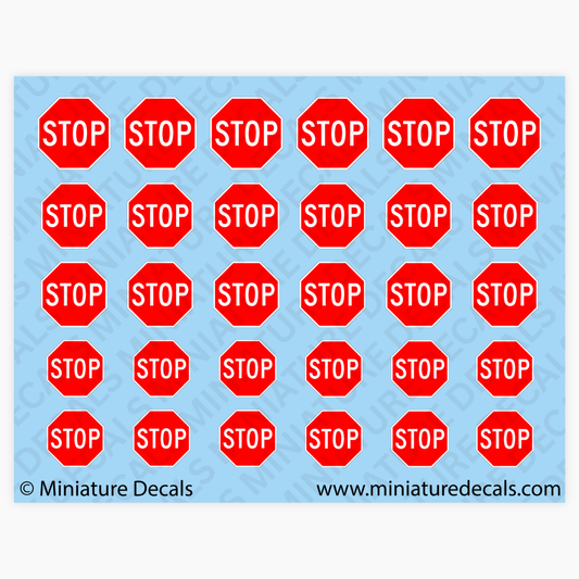 Stop Signs Waterslide Decals