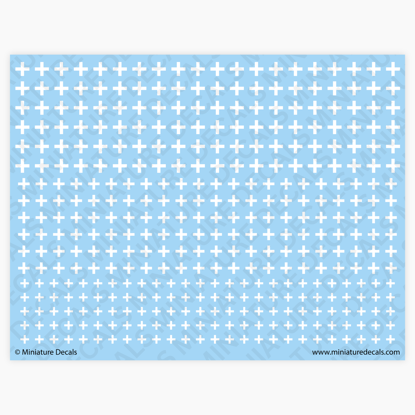 Italian White Savoy Cross Waterslide Decals