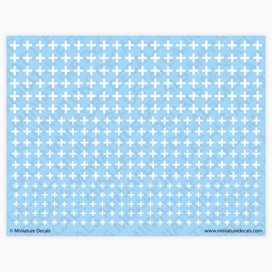 Italian White Savoy Cross Waterslide Decals