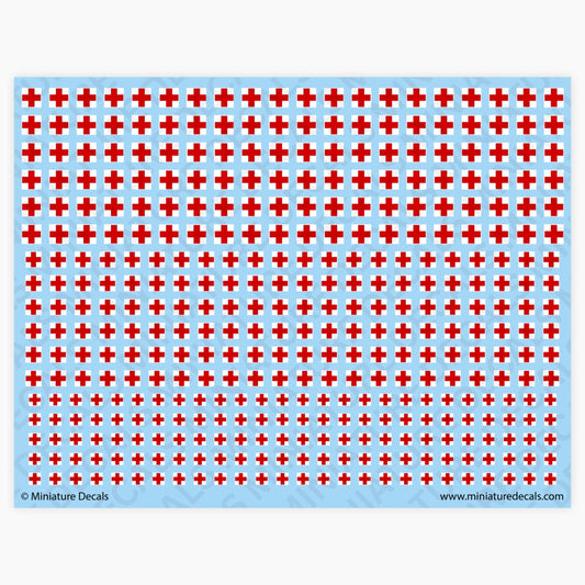 Red Cross (square) Waterslide Decals