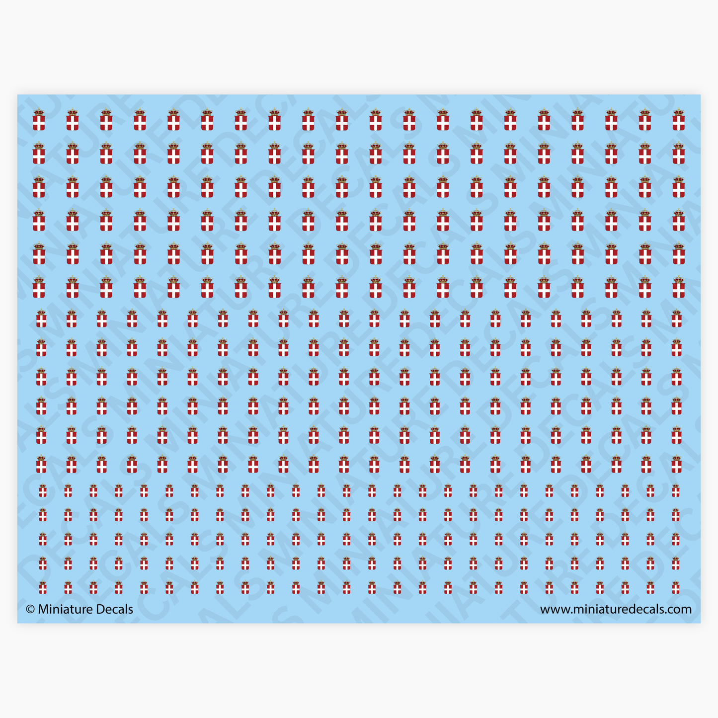Italian Crowned Savoy State Emblem Waterslide Decals