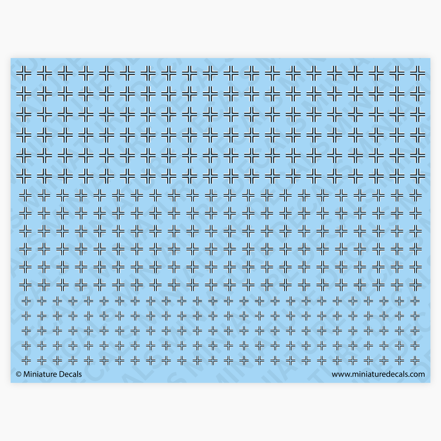 Balkenkreuz Bar Cross (black and white) Waterslide Decals