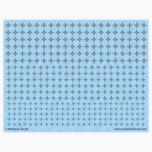 Balkenkreuz Bar Cross (black and white) Waterslide Decals
