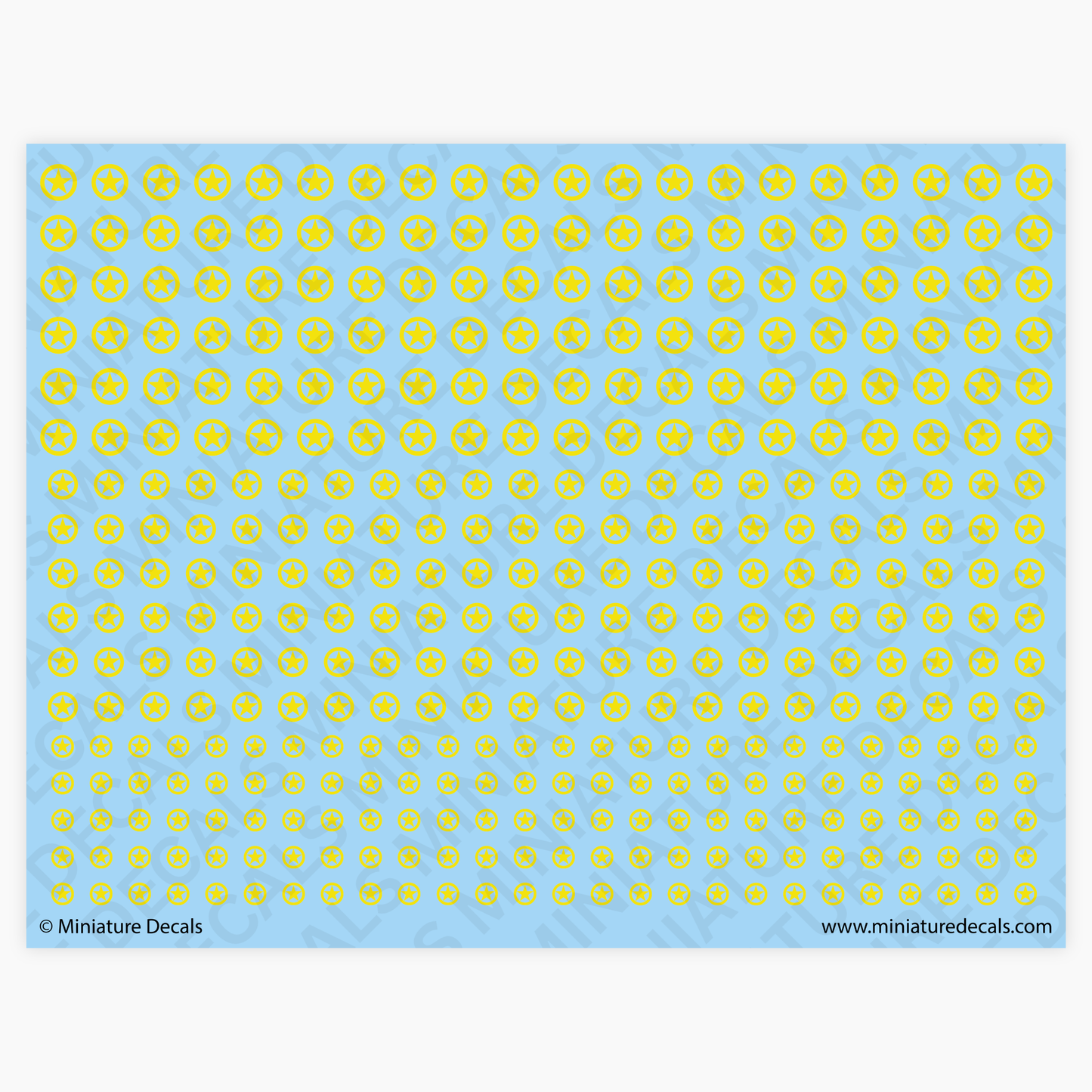 Allied Stars (yellow solid circles) Waterslide Decals