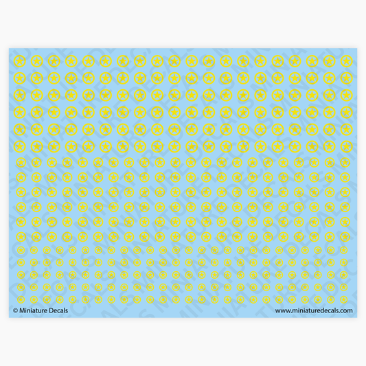 Allied Stars (yellow solid circles) Waterslide Decals