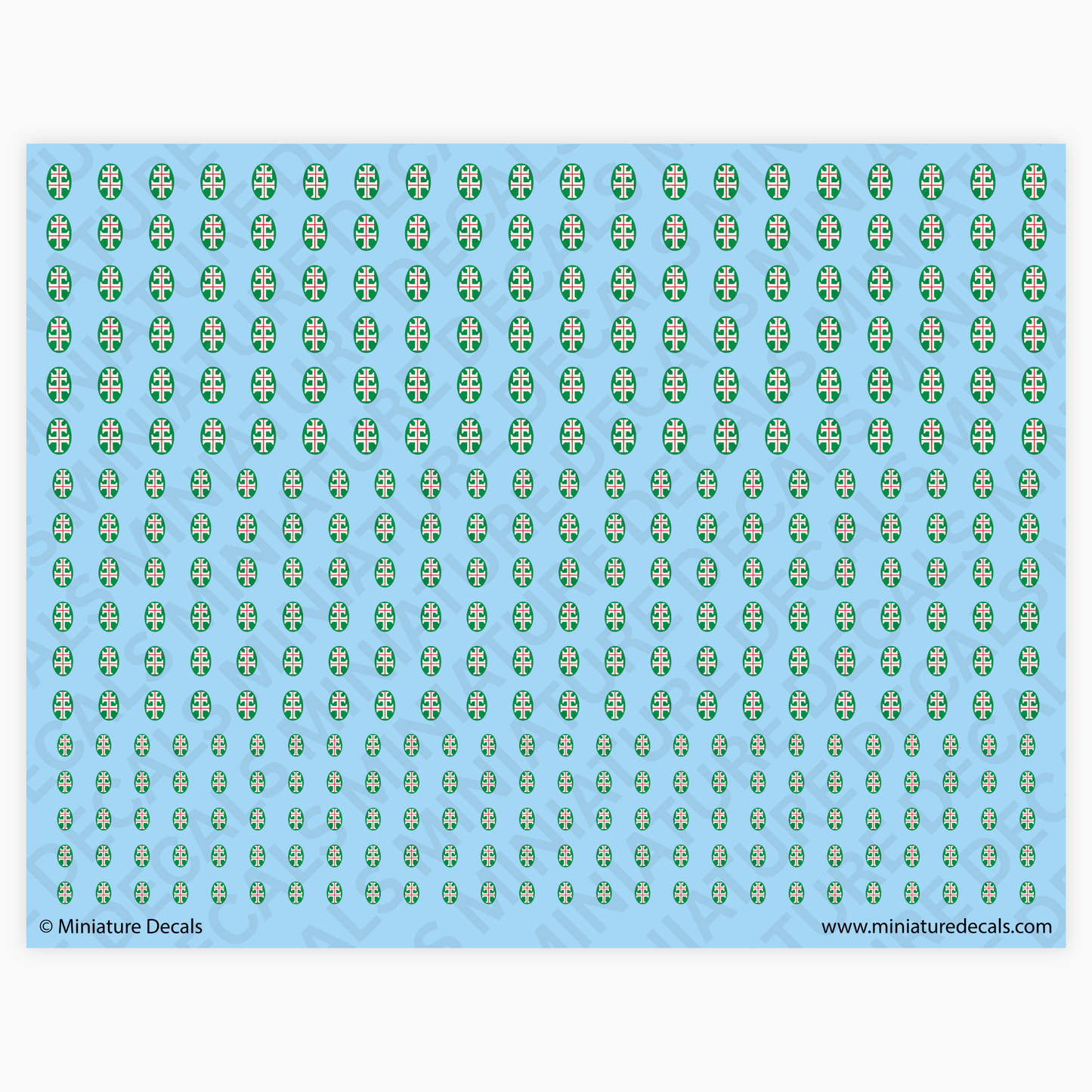 Hungarian Double Cross Waterslide Decals